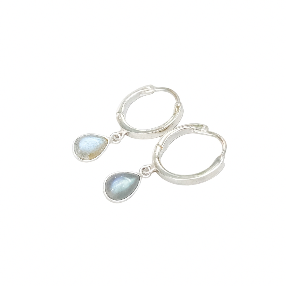 Labradorite Sterling Silver Huggies | Transformation