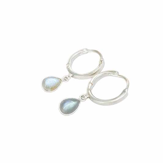 Labradorite Sterling Silver Huggies | Transformation