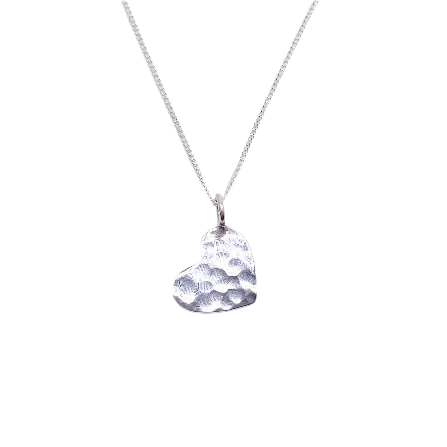 Silver Hammered Heart Pendant