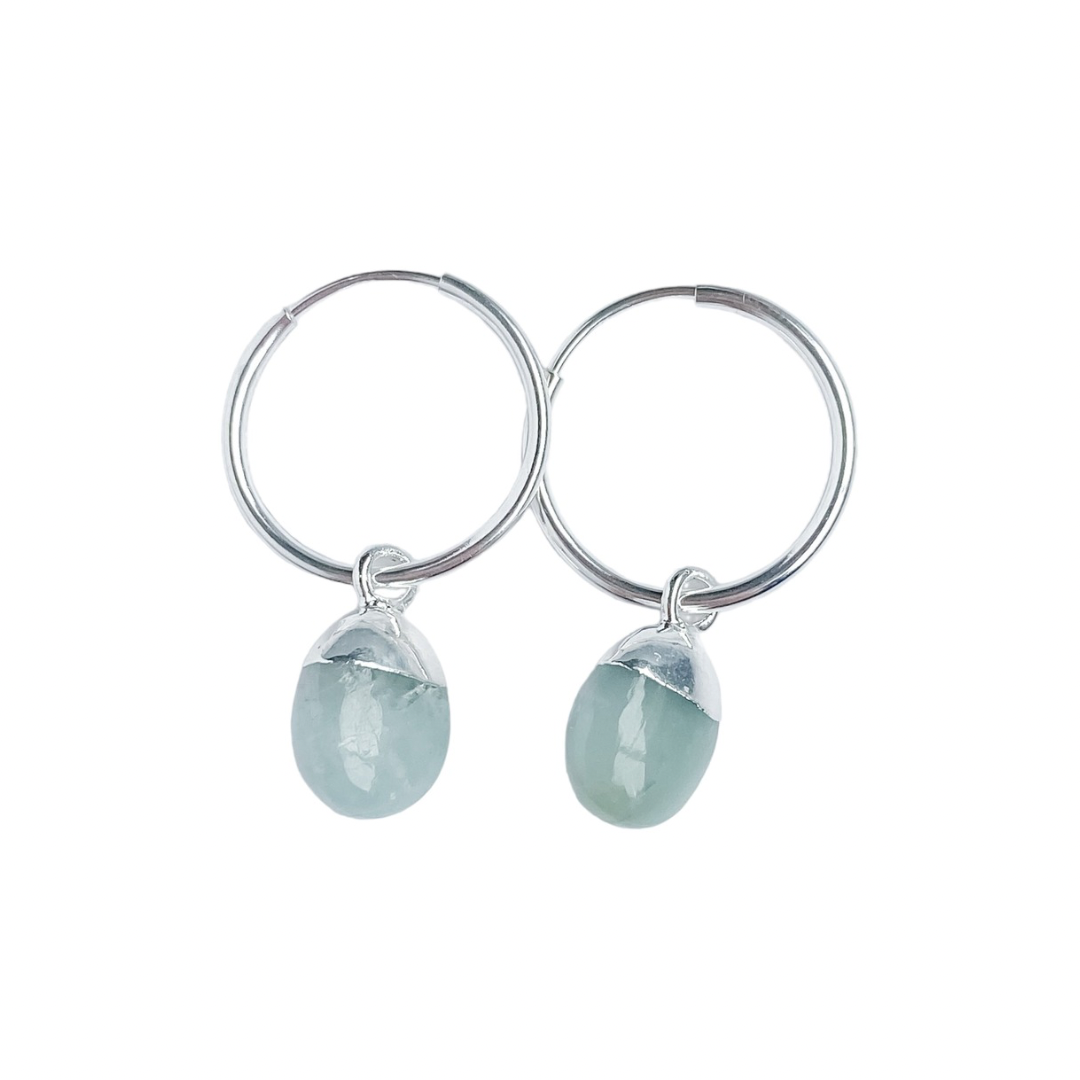 Aquamarine Hoop Earrings | Harmony