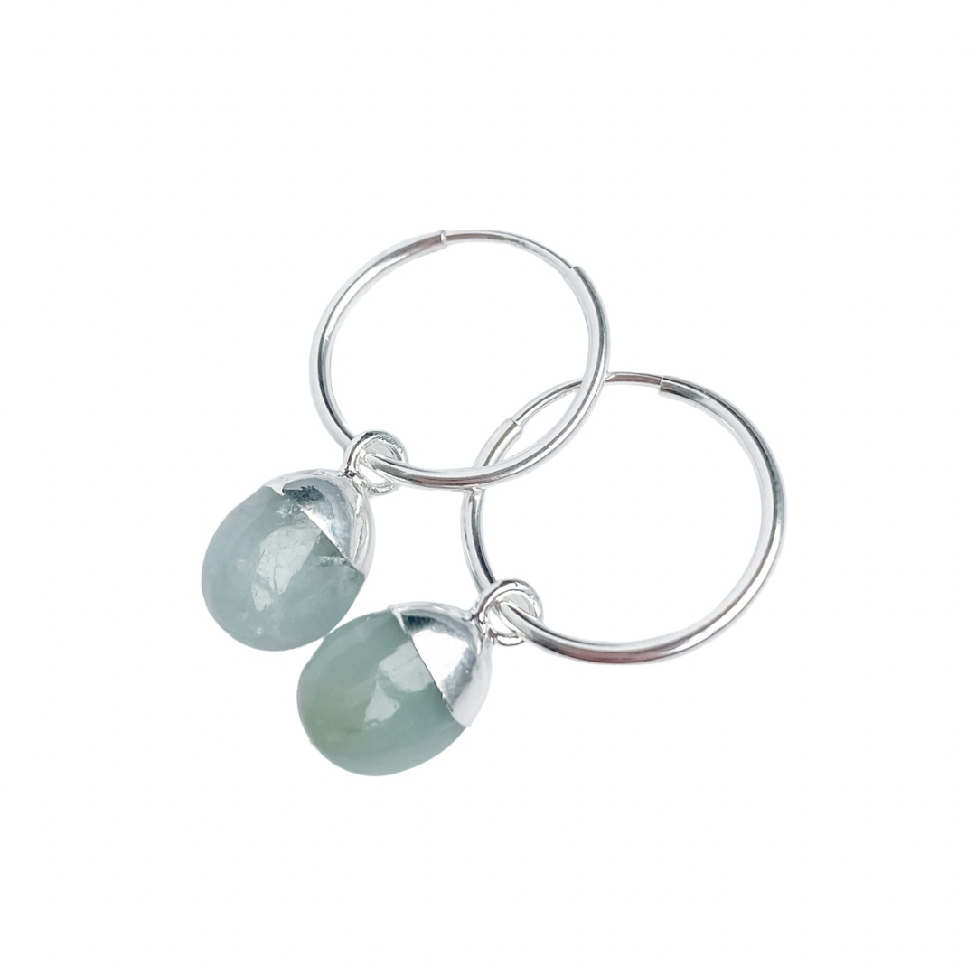 Aquamarine Hoop Earrings | Harmony