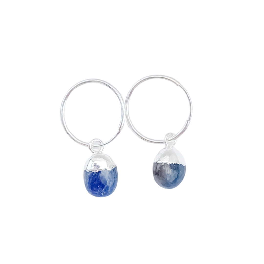 Sapphire Hoop Earrings | September Birthstone | Wisdom