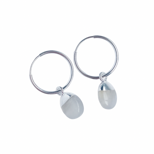 Moonstone Hoop Earrings | June’s Birthstone | New Beginings