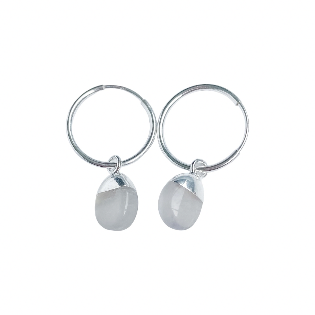 Moonstone Hoop Earrings | June’s Birthstone | New Beginings