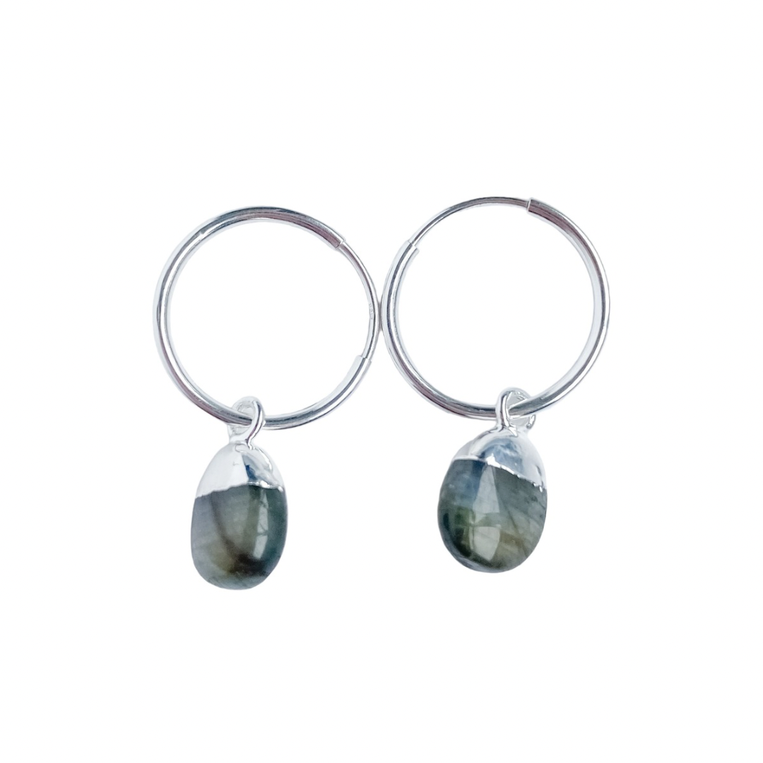 Labradorite Hoop Earrings | Transformation