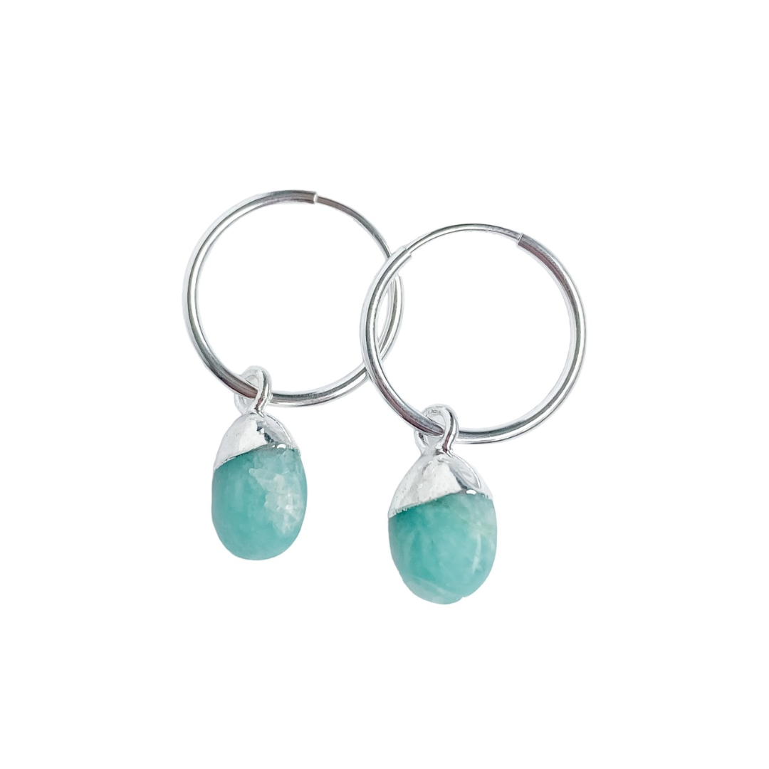 Amazonite Hoop Earrings | Communication