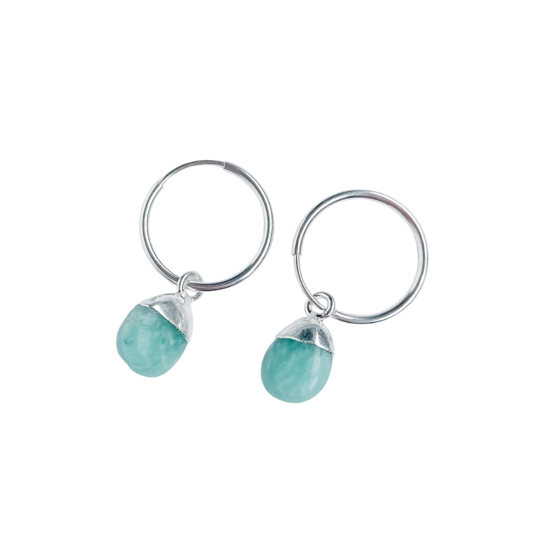 Amazonite Hoop Earrings | Communication