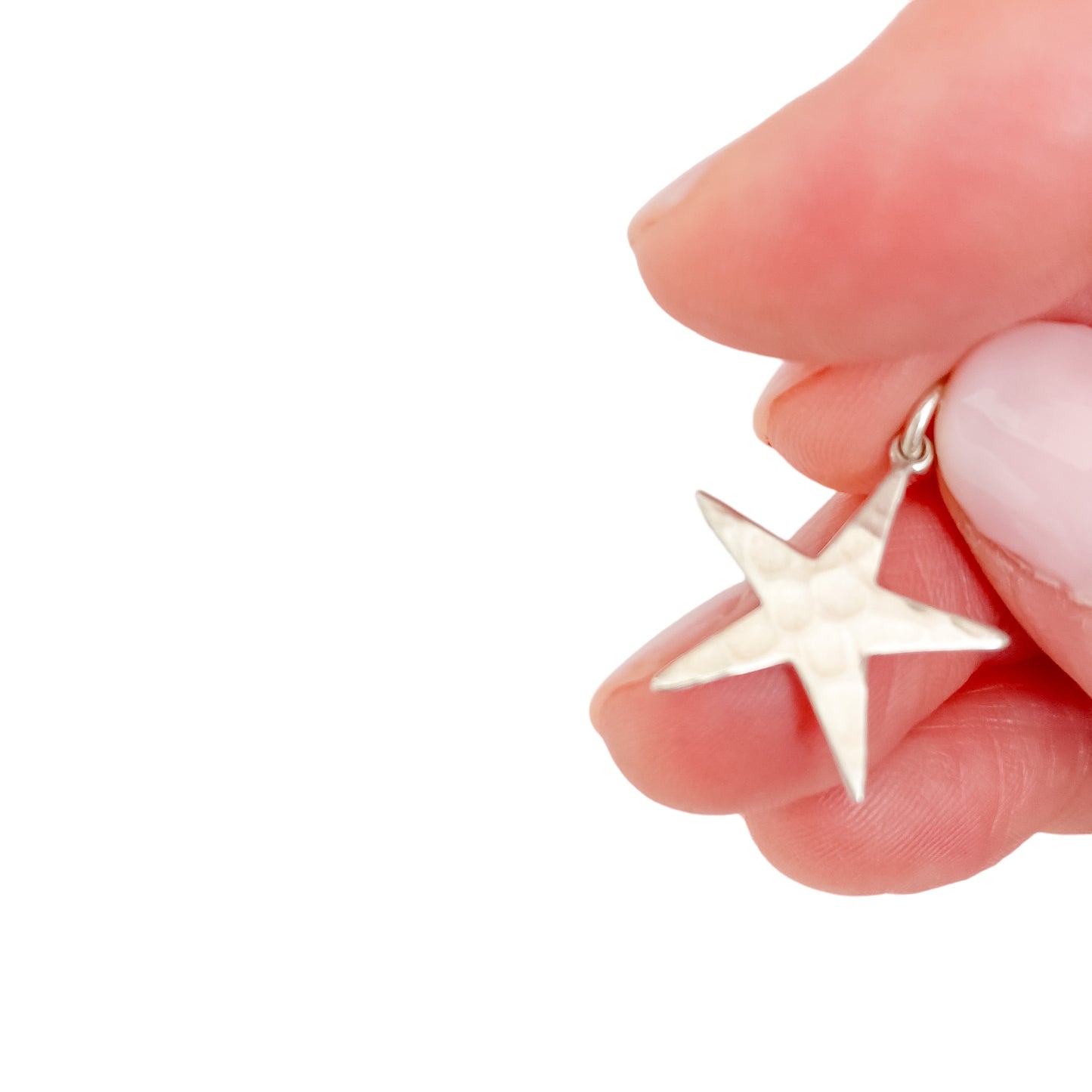 Silver Hammered Star Pendant