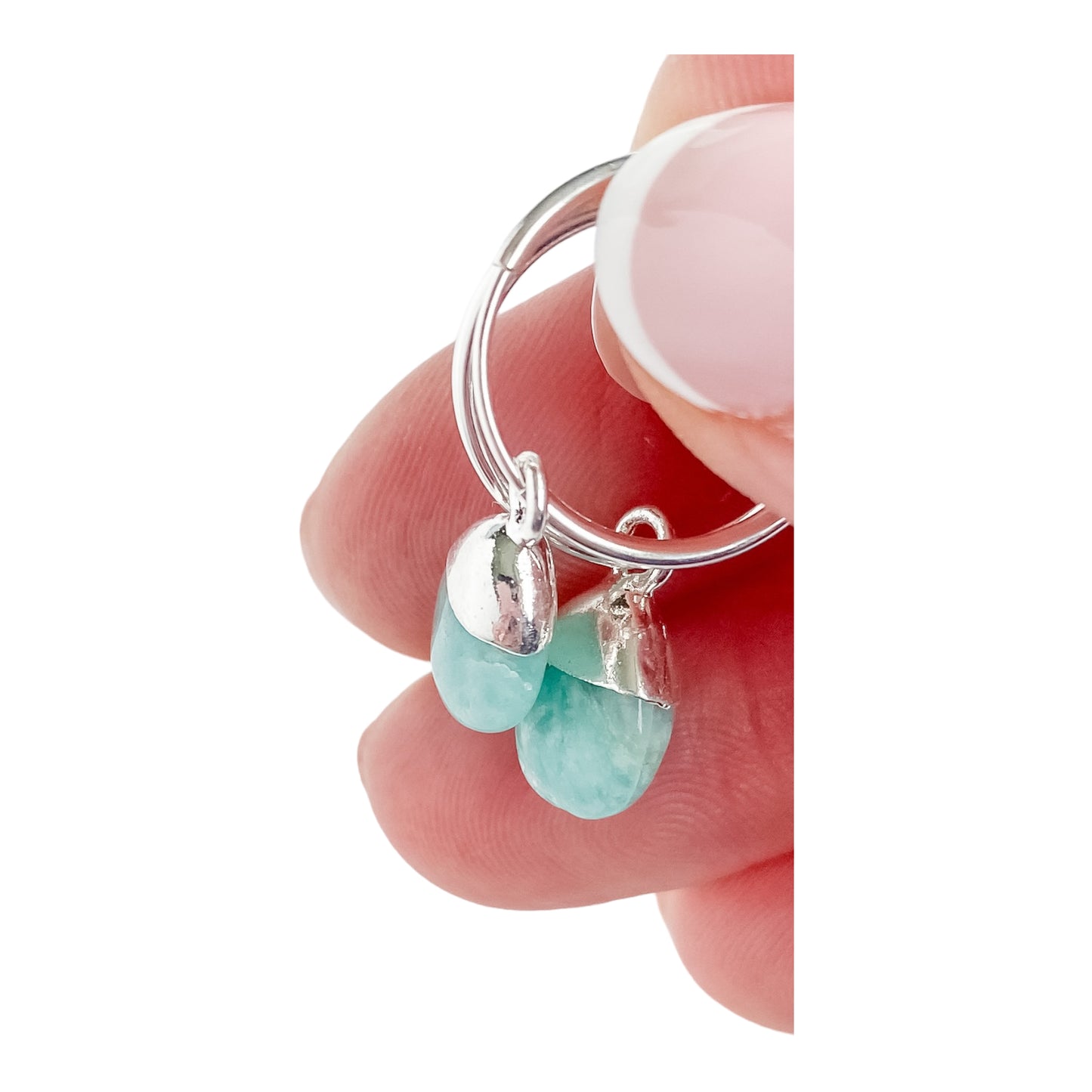 Amazonite Hoop Earrings | Communication